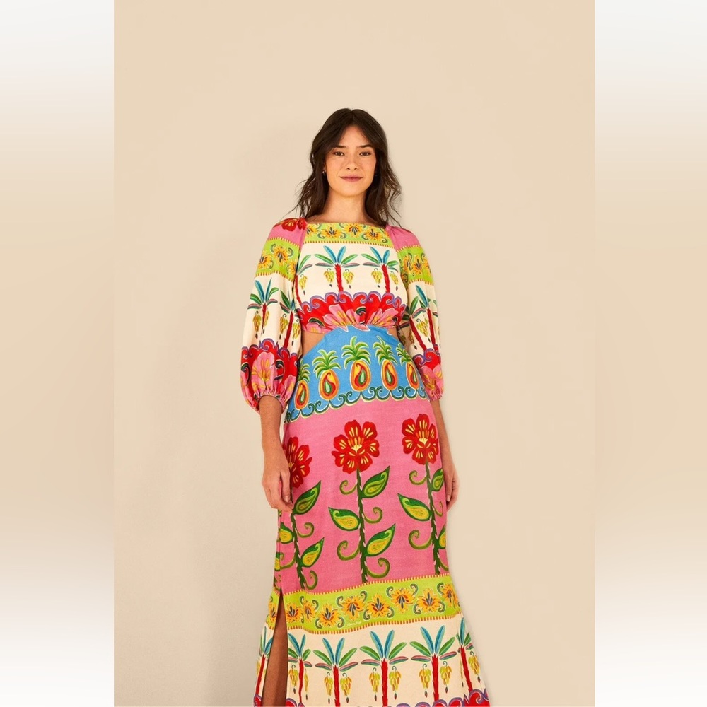 FARM Rio Color Garden Print Dress Size Medium
